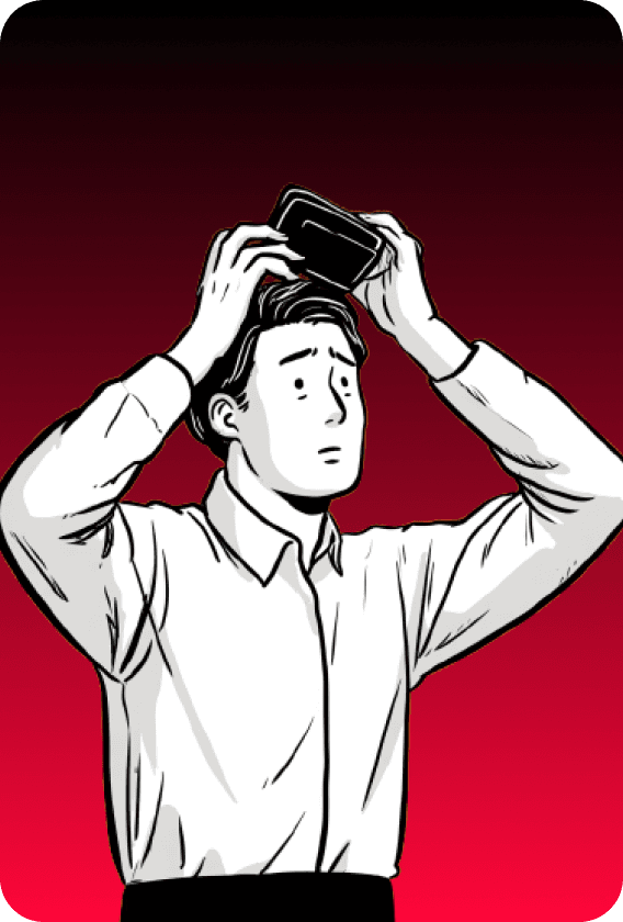 돈이 없어 고민하는 남자 이미지